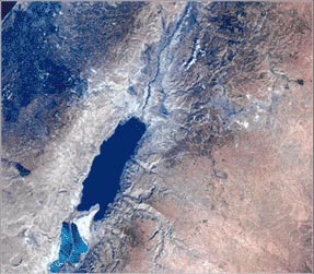 Satellite image of Dead Sea