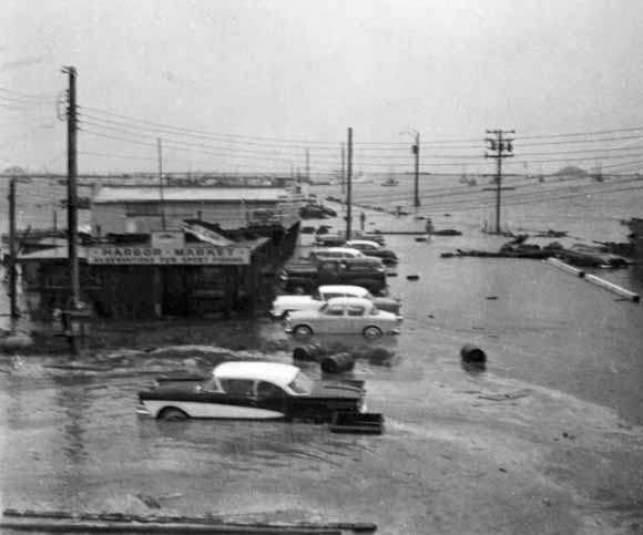 Tsunami damage from 1960 Chilean earthquake