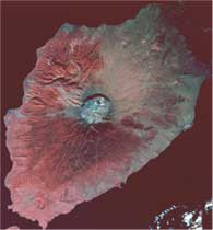 Tambora stratovolcano from space